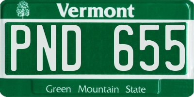 VT license plate PND655