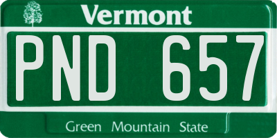 VT license plate PND657
