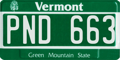 VT license plate PND663