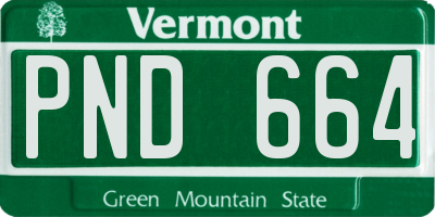VT license plate PND664
