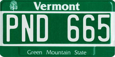 VT license plate PND665