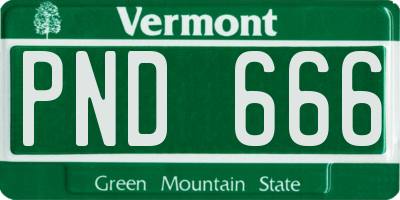VT license plate PND666