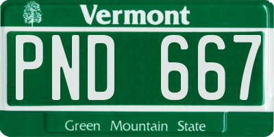 VT license plate PND667