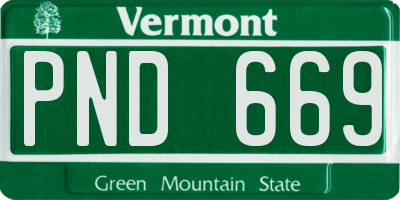 VT license plate PND669