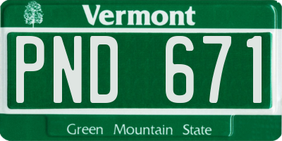 VT license plate PND671