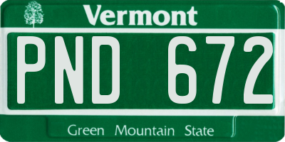 VT license plate PND672