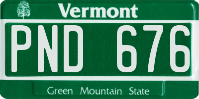VT license plate PND676