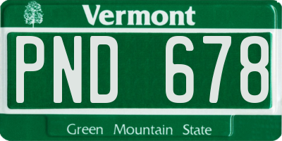 VT license plate PND678