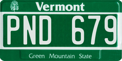 VT license plate PND679