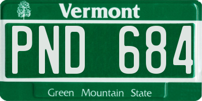 VT license plate PND684