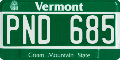 VT license plate PND685