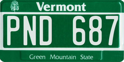 VT license plate PND687
