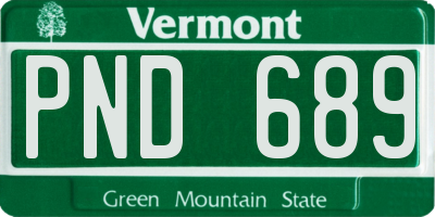VT license plate PND689