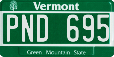 VT license plate PND695