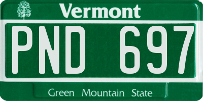 VT license plate PND697