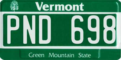 VT license plate PND698