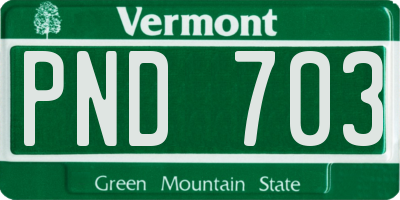 VT license plate PND703