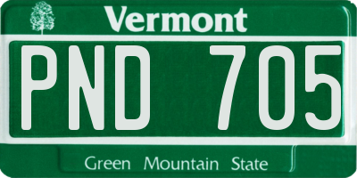 VT license plate PND705