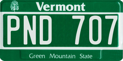 VT license plate PND707