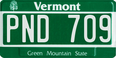 VT license plate PND709