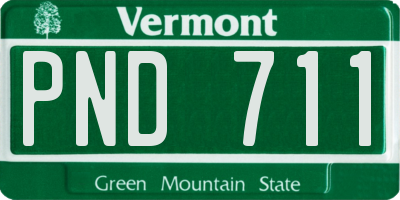 VT license plate PND711
