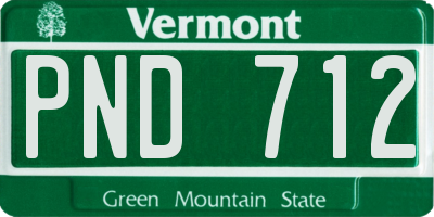 VT license plate PND712