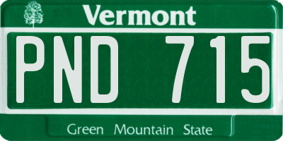 VT license plate PND715