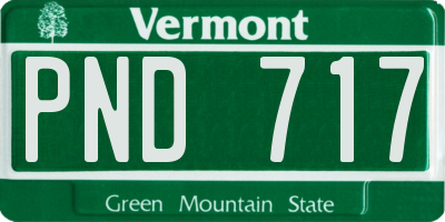VT license plate PND717