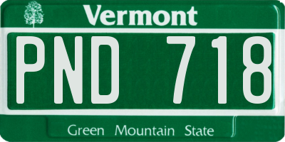 VT license plate PND718