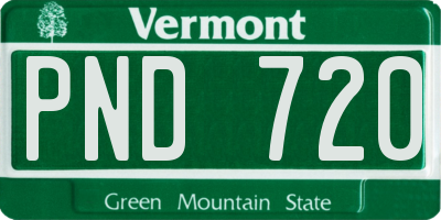 VT license plate PND720