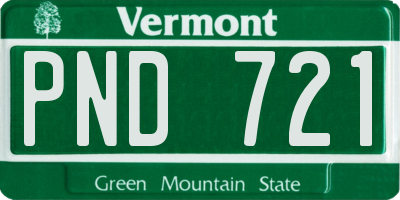 VT license plate PND721