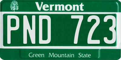 VT license plate PND723