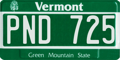 VT license plate PND725