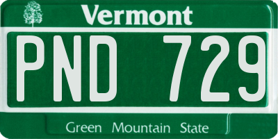 VT license plate PND729