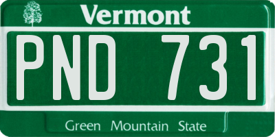 VT license plate PND731