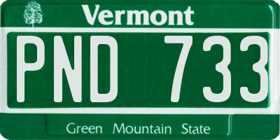 VT license plate PND733