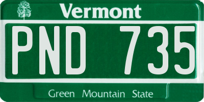 VT license plate PND735