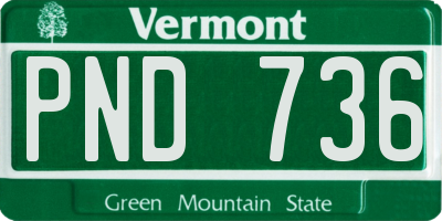 VT license plate PND736