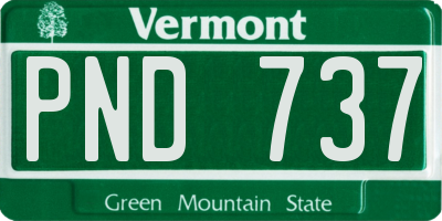 VT license plate PND737