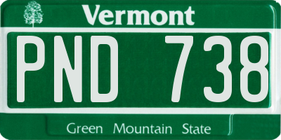 VT license plate PND738