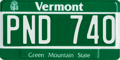 VT license plate PND740