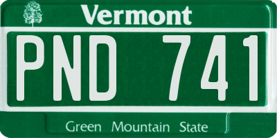 VT license plate PND741