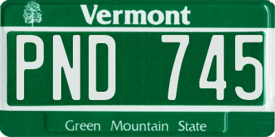 VT license plate PND745