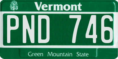 VT license plate PND746