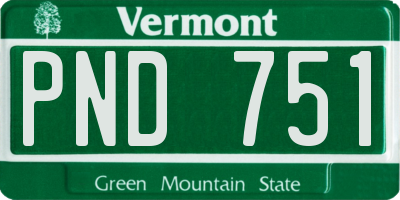 VT license plate PND751
