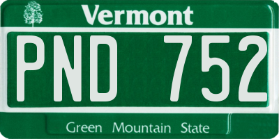 VT license plate PND752