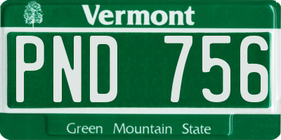 VT license plate PND756