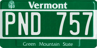 VT license plate PND757