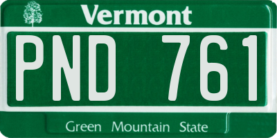 VT license plate PND761