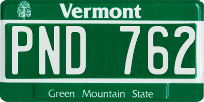 VT license plate PND762